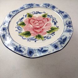 Blue Peony Ceramic Dish Platter