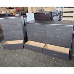 5  and 8 drawers dresser with rails / Five and eight drawers dresser with rails