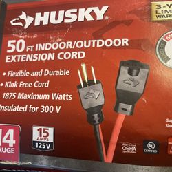 50 ft. 14/3 Medium Duty Indoor/Outdoor Extension Cord, Red/Black