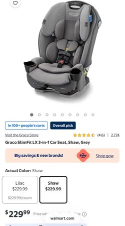 Graco Slim Fit  LX 3in 1 Car seat