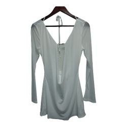 NWT Beautiful white mini dress.  Draped back & front.  Size Small
