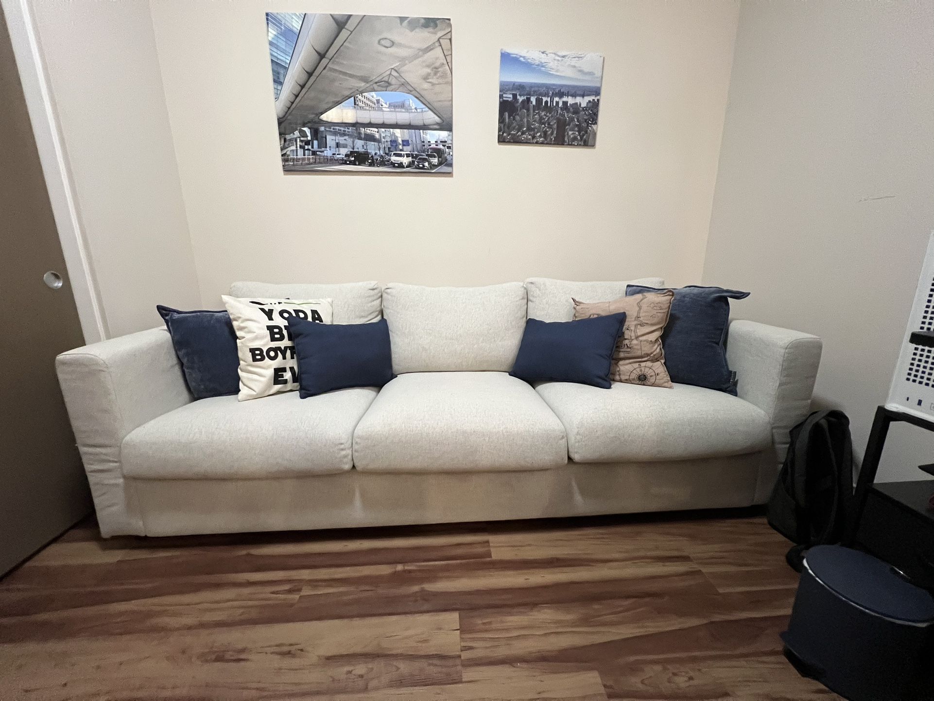 Beige IKEA Finnala 3 Seat Sofa