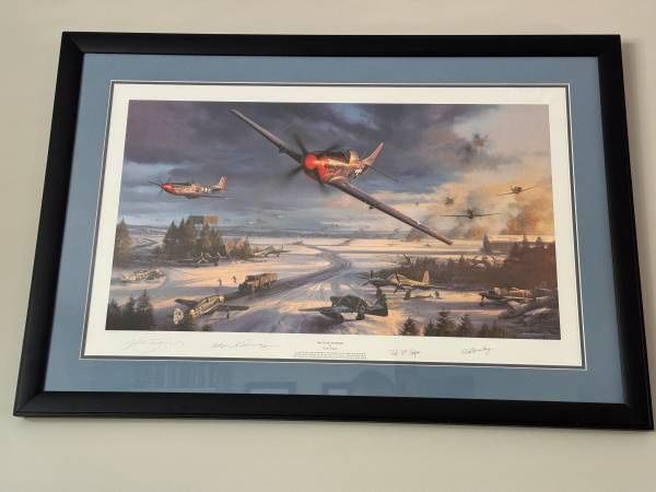 WWII P-51 Mustang Aviation Art Collector's Print Signed Numbered History Autograph