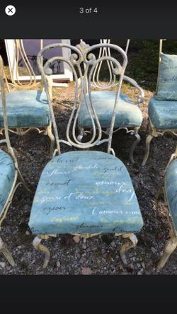 Antique chairs, (solid aluminum) won’t rust!