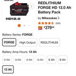 Milwaukee m18 battery 12.0