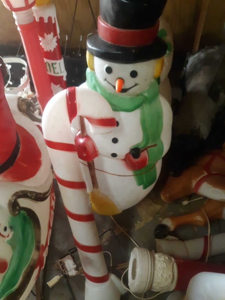 Vintage 1982 Christmas Yard Blow Molds
