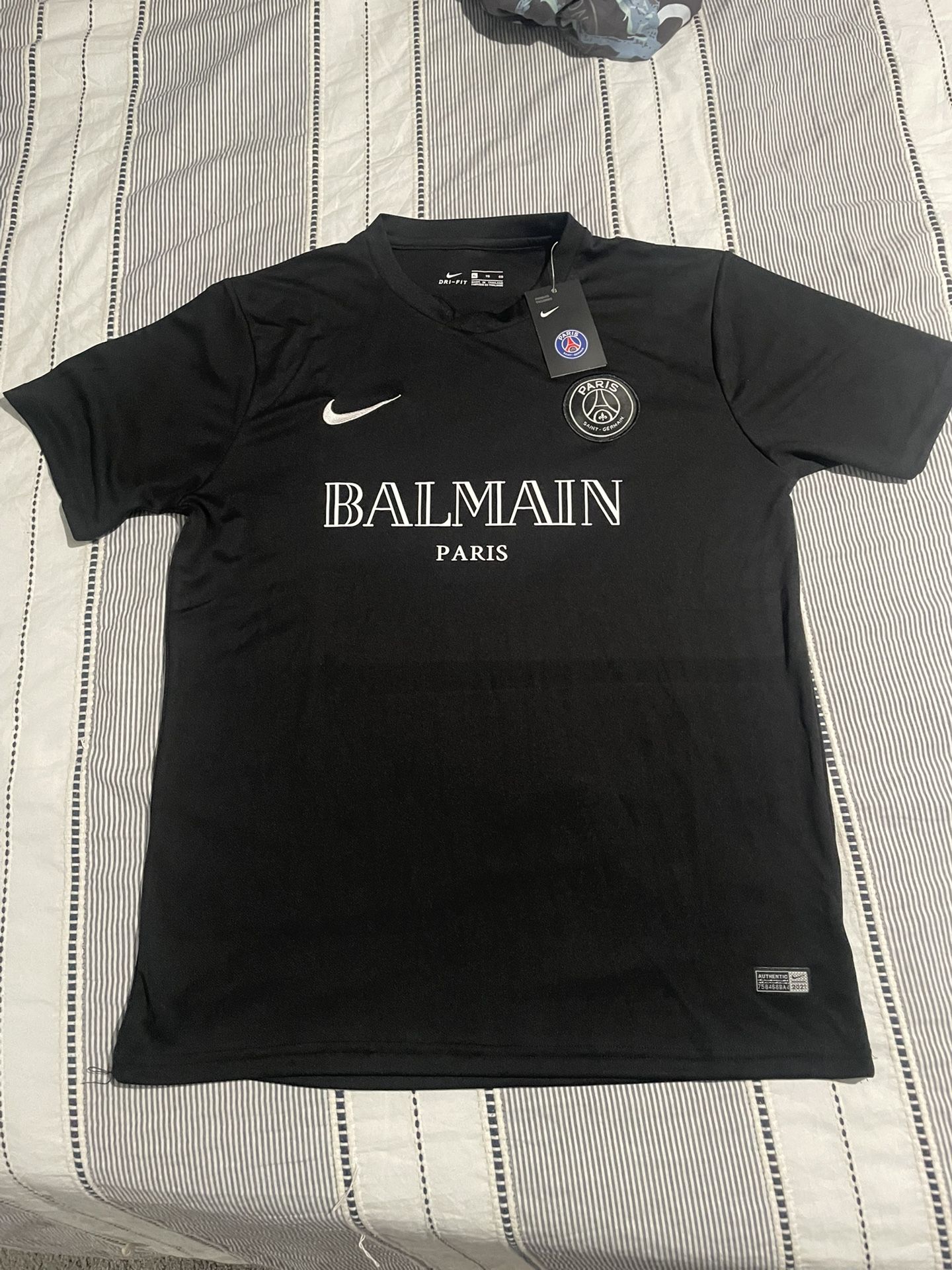 Black Balmain Paris Nike Shirt Brand New With Tag