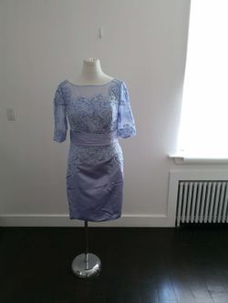 New Sz16 Blue Short Elegant Formal Mother Dress