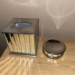 Silver Tissue box And Soap holder