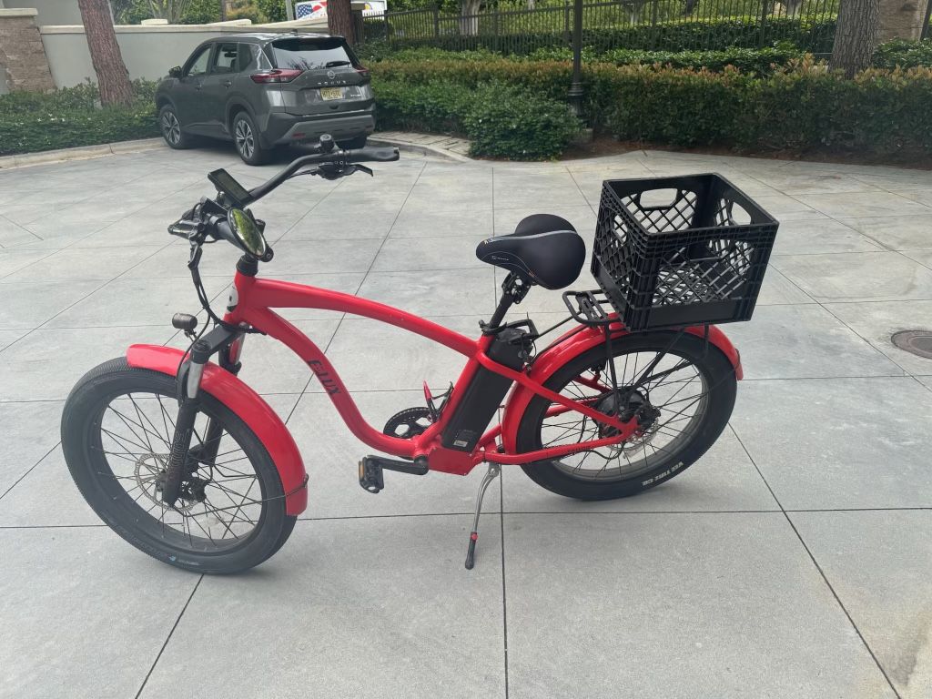 Red Elux Bike And Bike Rack For Sale