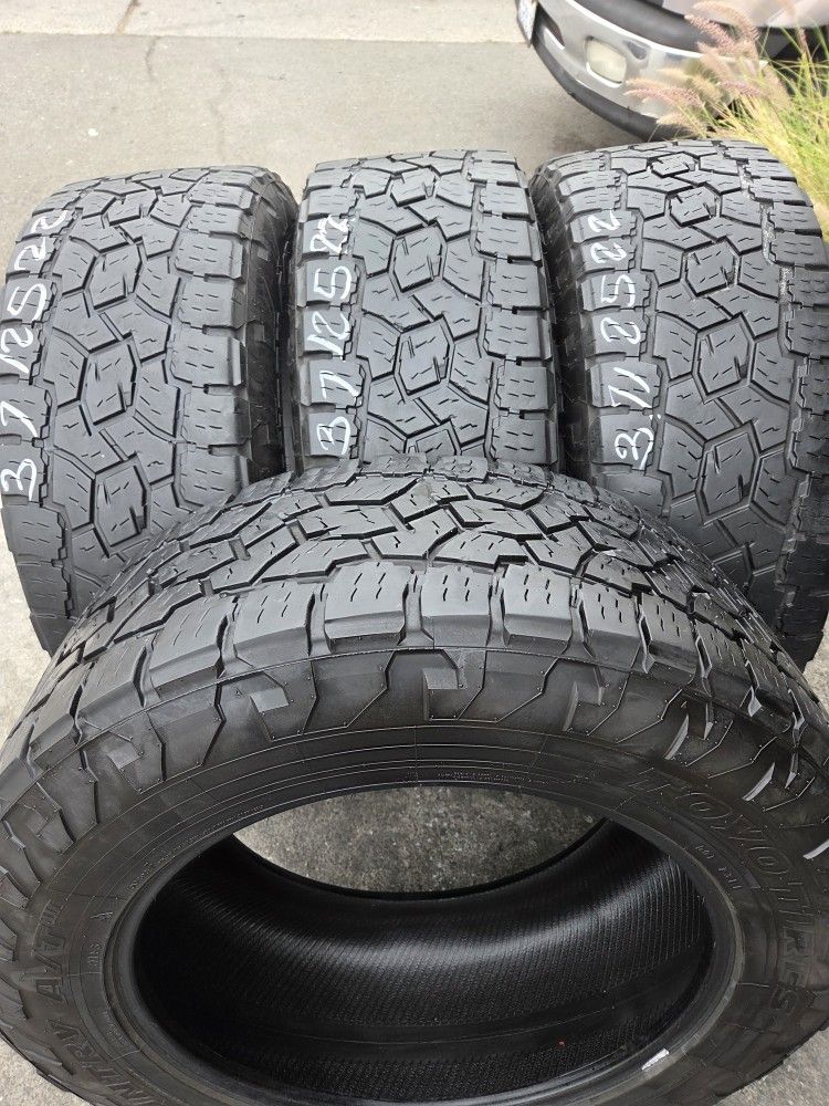 4 used tires Lt37x12.50r22 Toyo AT111 Open Country $380.00 all 4