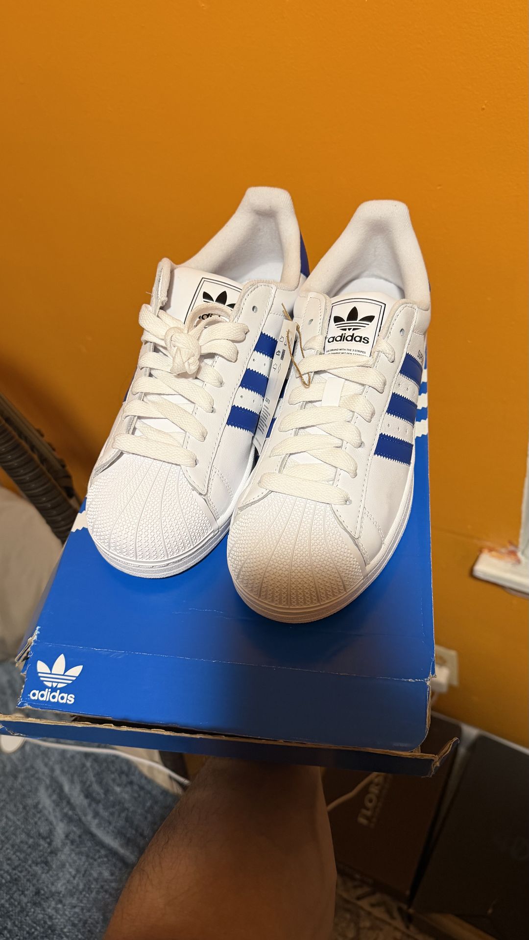 adidas Superstar 2 Low Sneaker White/Blue Leather 2025 JQ4729 size 9