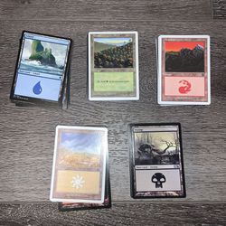 Mtg Magic The Gathering 250 Basic Land Mana (50 Of Each Color) From Various Sets