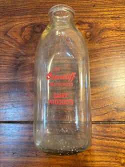 Vintage Glencliff Dairy 1 Quart Milk Bottle Red ACL Lettering