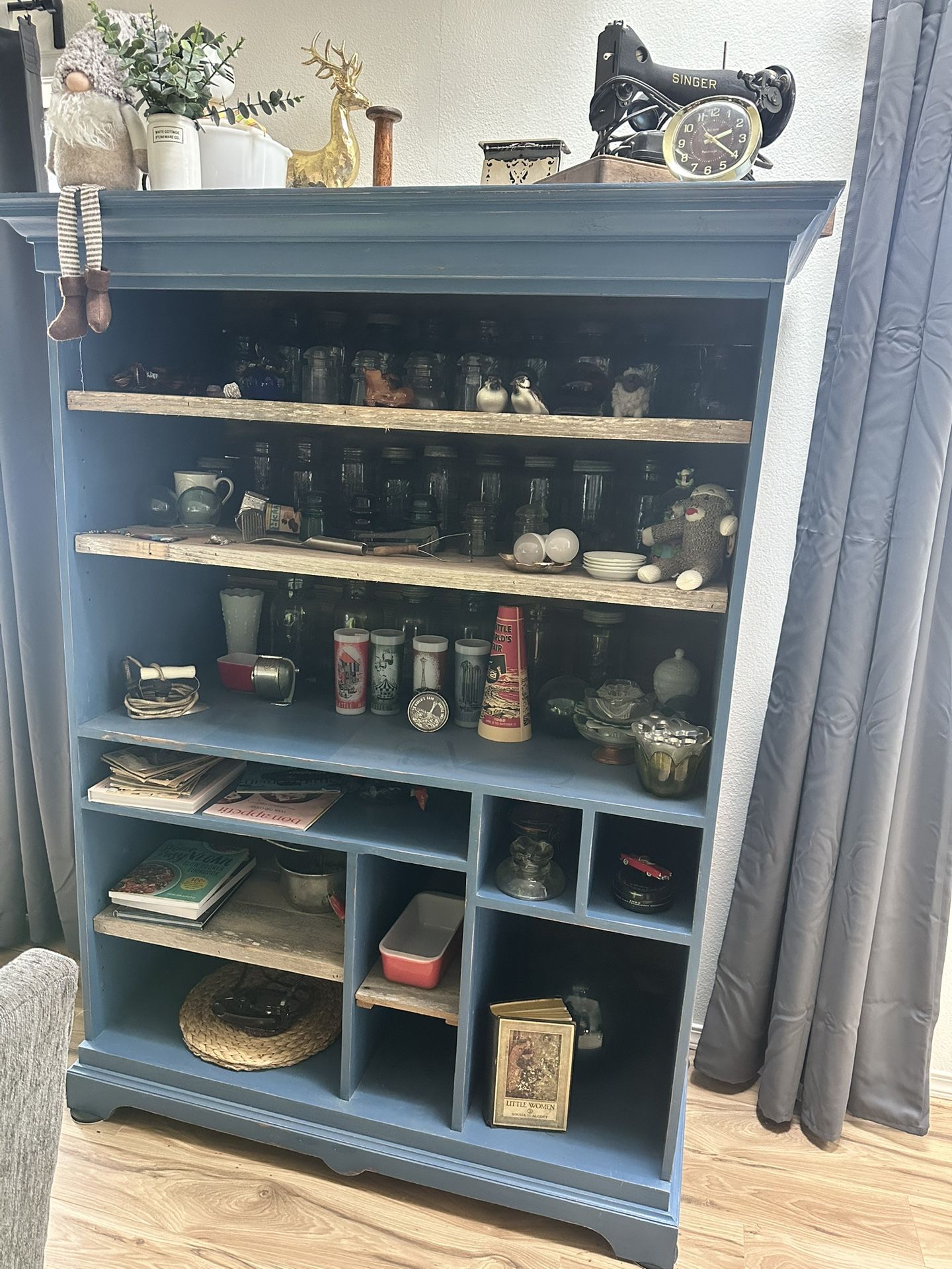 Farmhouse Blue Shelving Unit