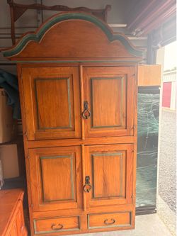 Beautiful Rustic Wooden Armoire / Home Bar Cabinet
