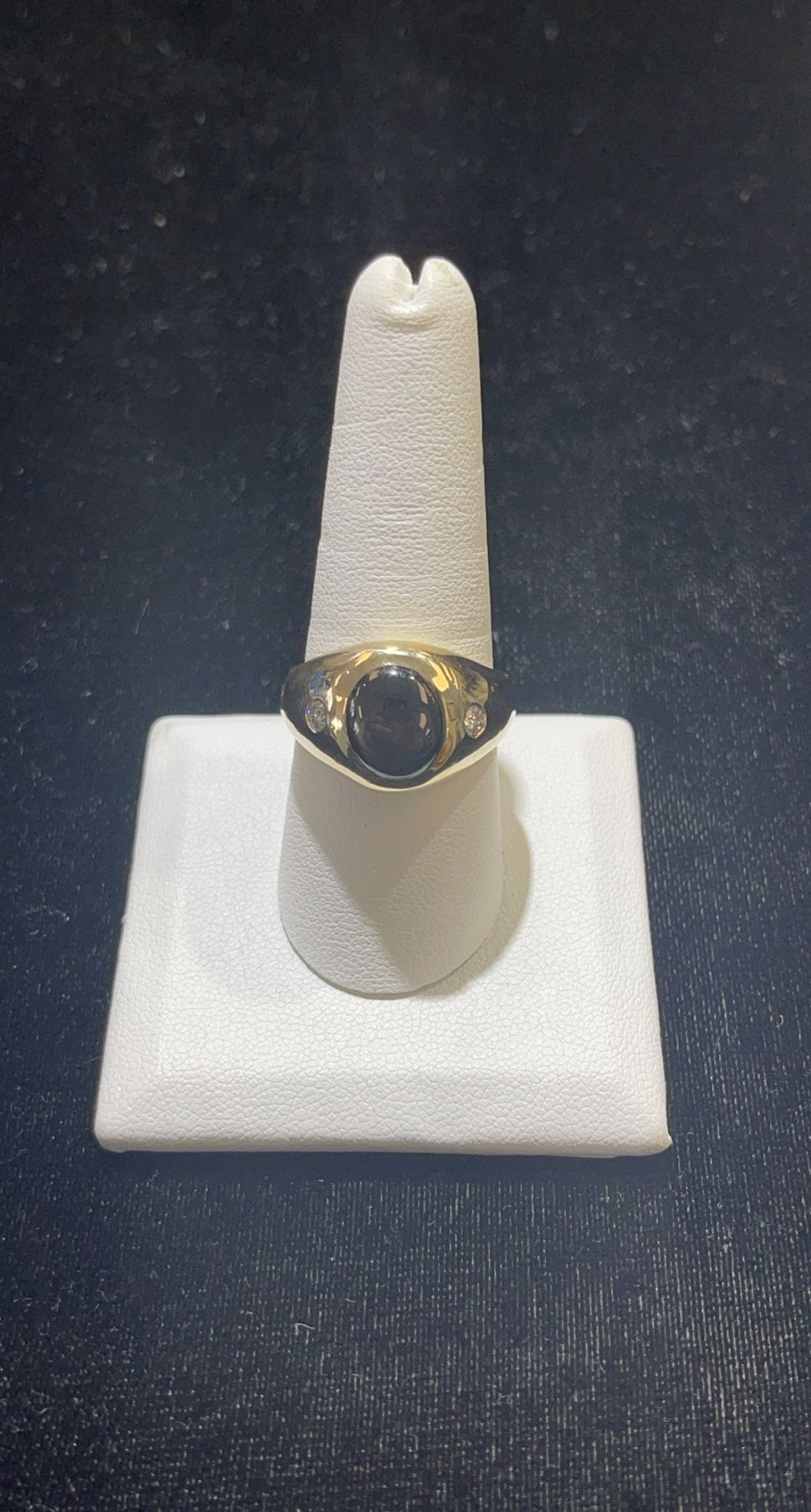 Diamond & Black Star Ring