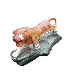 nMid Century 14" Ceramic Tiger Planter 1950's TV Console Planter 