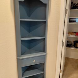 Blue Corner Standing Cabinet( Drawer Does Not Open) Very Charming Piece