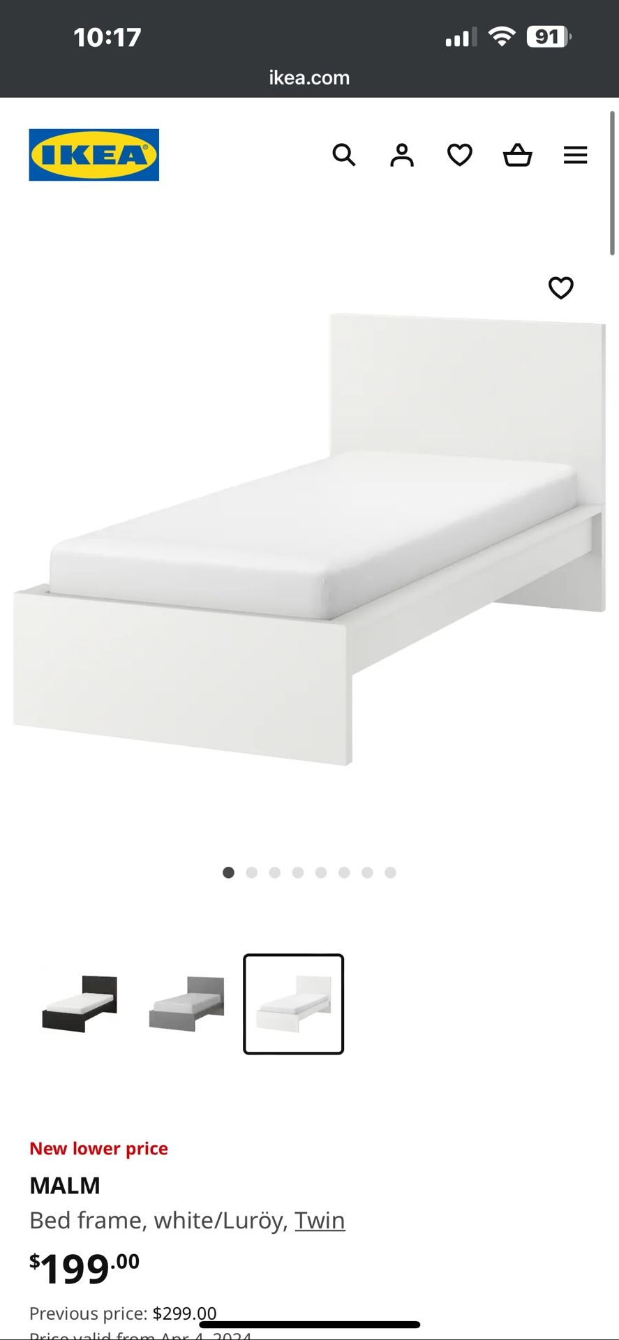 IKEA Twin Bed Frame And Mattress 