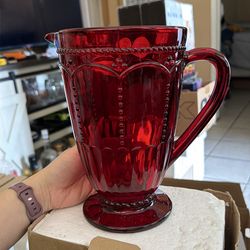 Princess house pitcher Marbella ruby glass