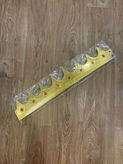 Supreme Gold Plastic Crown with Red Gems