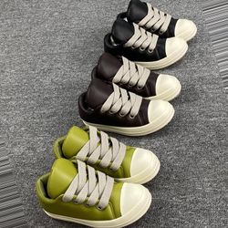 Rick Owens Leather Low Sneakers 5