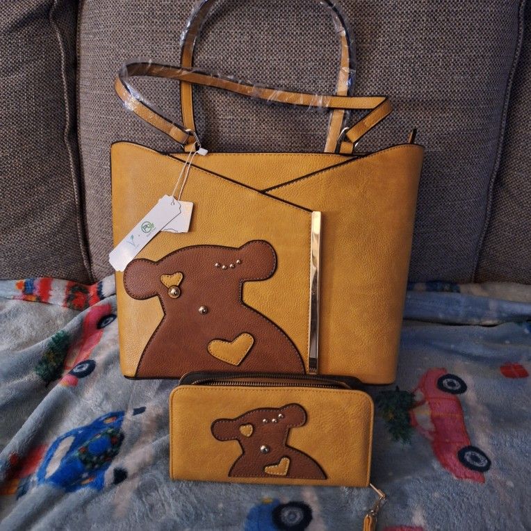 Yellow Handbag And Wallet