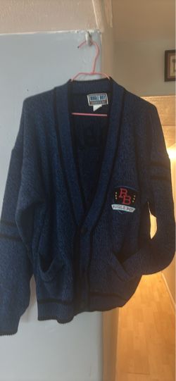 Bugle Boy Vintage Navy Knit Cardigan Sweater