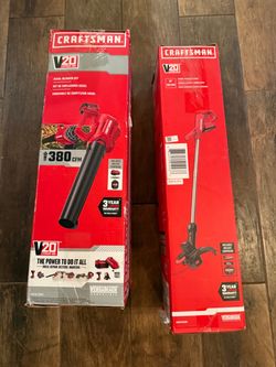 New Craftsman V20 Weed Wacker Trimmer with Edger & Leaf Blower 380 CMF Combo Kit w/ 4.0Ah Battery