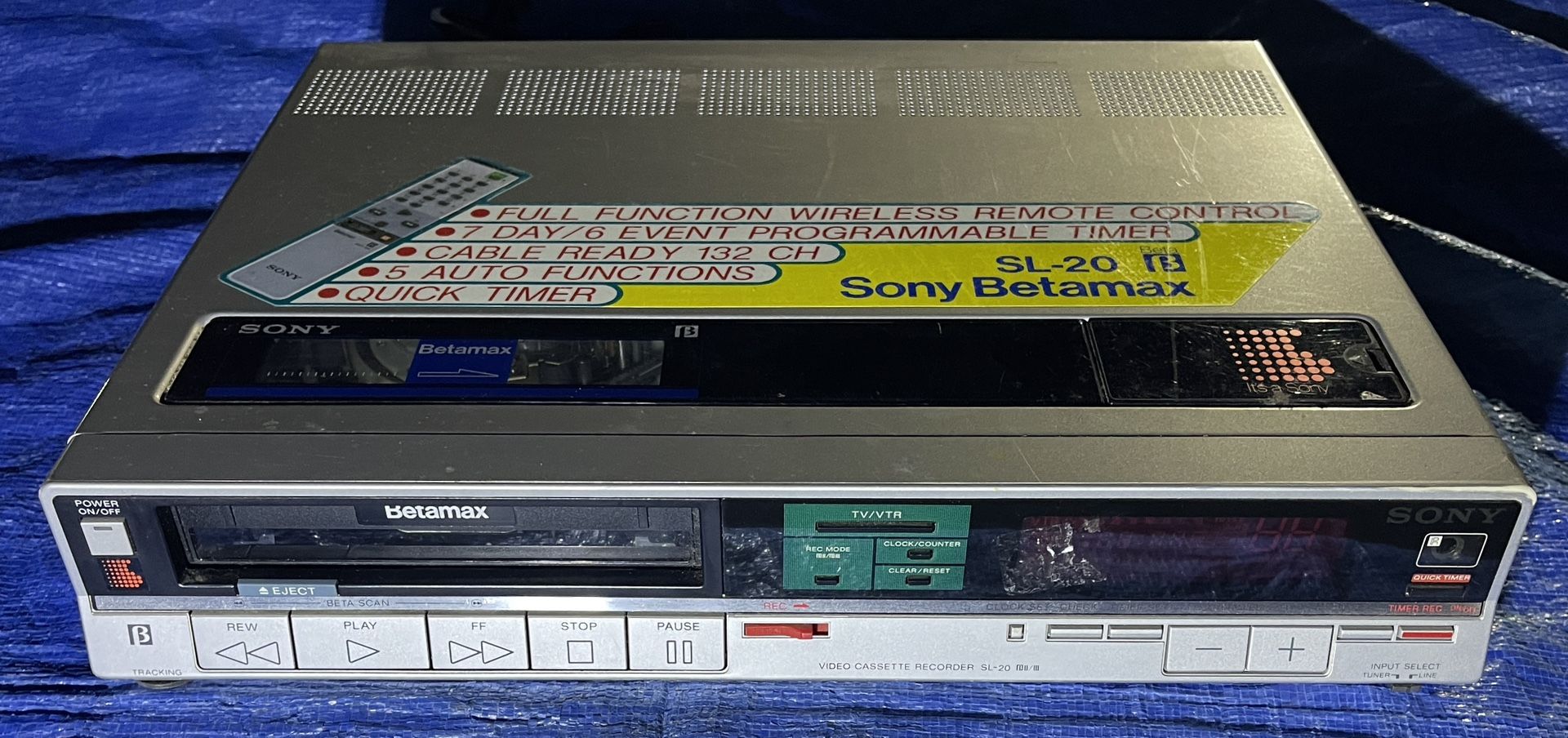 Vintage Sony Betamax SL-20 Video Cassette Recorder - Parts/Repair