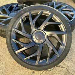 21" OEM NEW 2026 Tesla Model S Plaid VELARIUM wheels Goodyear A/S Tires TPMS