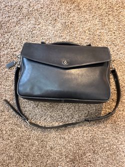 Coach Black Leather Messenger Bag