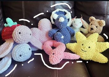 Crochet Plushies, Hair Accessories, Mesh Bags, Etc.