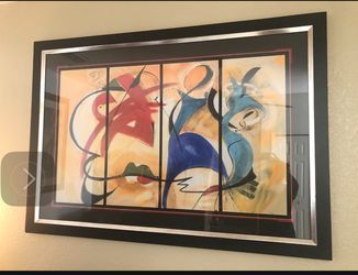Contemporary Abstract In Glass Frame