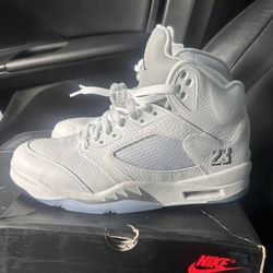 Air Jordan White metallic 5s 