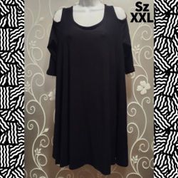 WOMENS PLUS SIZE XXL COLD SHOULDER TUNIC TOP