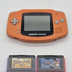 Nintendo Gameboy Advance GBA - Spice Orange AGB-001 + 2 Games Fairly Odd Parents & Beyblades