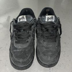 Black Suede Kaws Bapestas Sz9.5