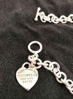 Tiffany Heart Charm 16” Necklace Silver