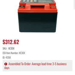 ENERSYS GENESIS XE30X 0(contact info removed) BATTERY 28AH METAL JACKET