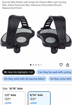 New bicycle pedals w/strap