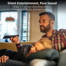 brand new 1Mii Wireless Earbuds for TV Watching,TV Headphones Wireless for Seniors with Transmitter Charging Base,2.4G Low Latency,Plug & Play, Compat