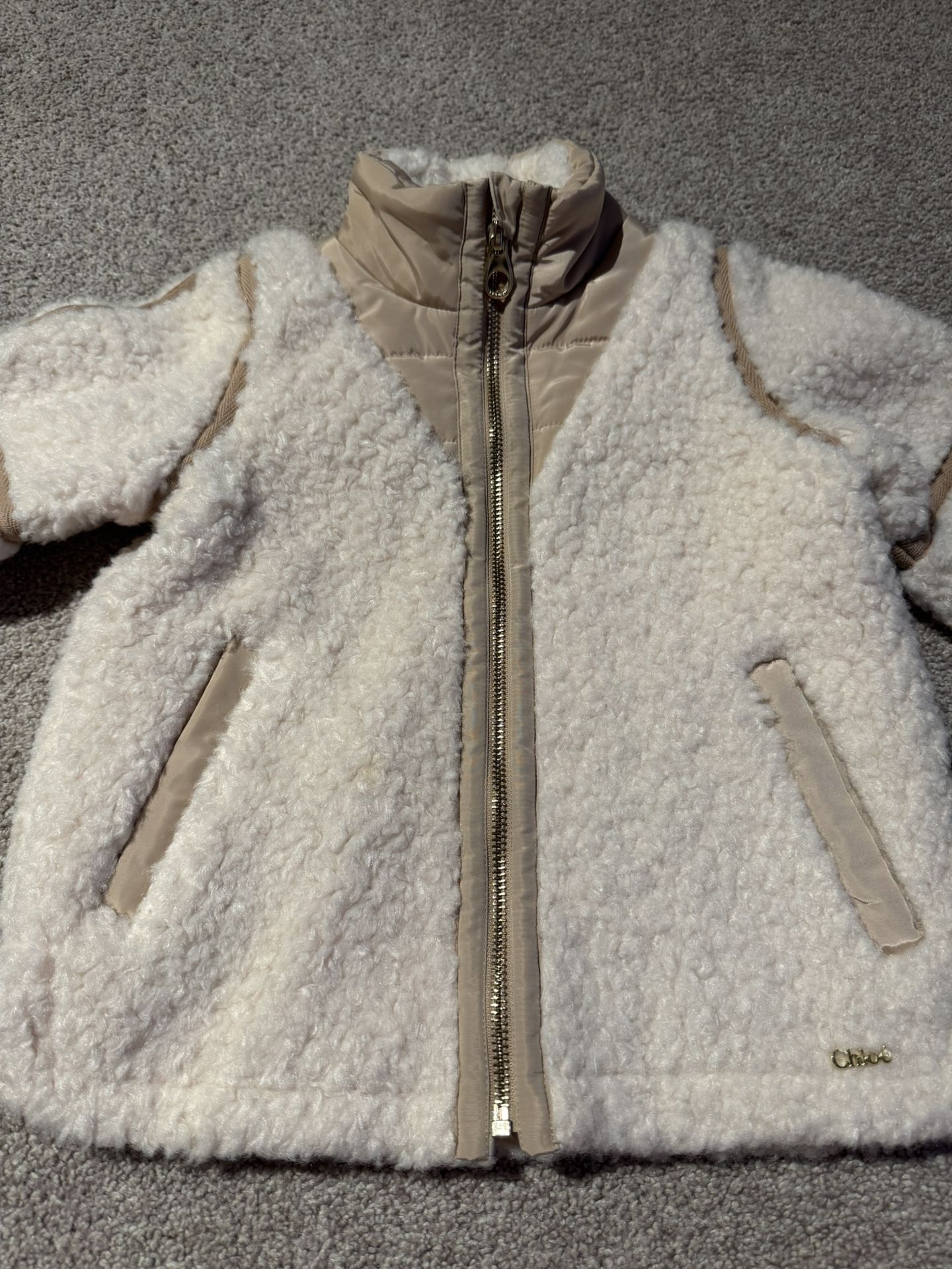 Chloé Baby Off-White Paneled Coat NEW