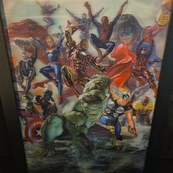 Holographic Superhero Framed Picture