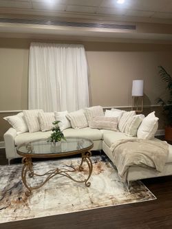 Beige sectional couch