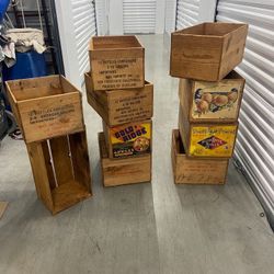 Antique wooden crates . Different sizes 250$ for all 