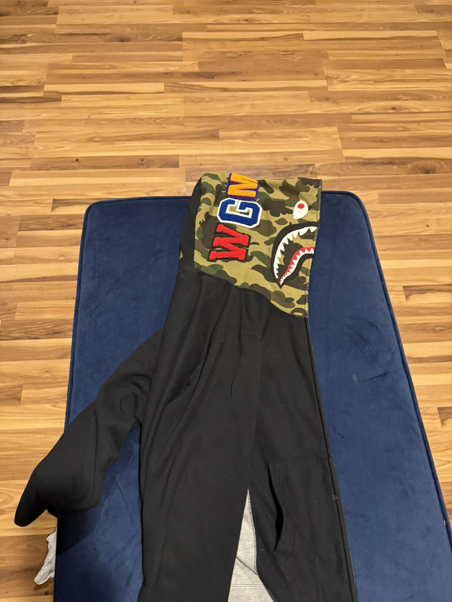 bape shark full zip hoodie black x 1st camo green