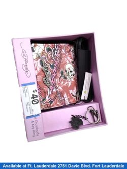 Ed Hardy Micro Organizer Pink Purse / Handbag