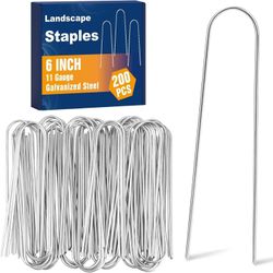 Landscape Staples 6 Inch Galvanized 11 Gauge 560 Count Garden Fabric Pins